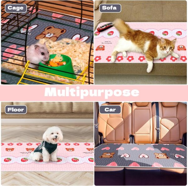 4 Pcs Guinea Pig Bedding, Washable Guinea Pig Cage Liner,Reusable Rabbit Bedding Waterproof Guinea Pig Pee Pads, Absorbent Guinea Pig Bedding for Small Animals Hamster Rabbit Squirrel Cage（ Bear - Image 5