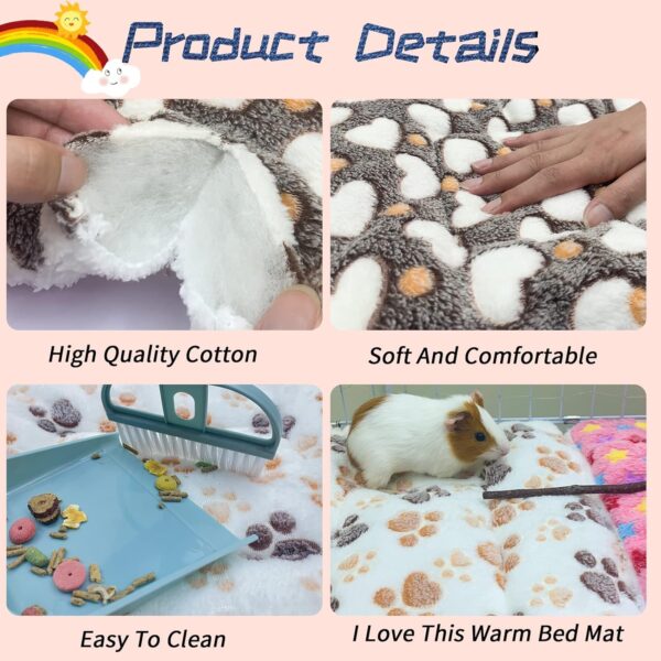 XMPEKO 3PCS Small Animal Plush Bed - 50 * 40 * 3cm, Fluffy Soft Warm Fleece Guinea Pig Bedding Mat Blanket for Cage Accessories for Rabbit Bunny Chinchilla Squirrel Hedgehog Hamster - Image 5