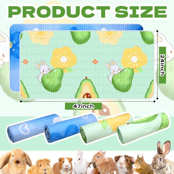4 Pcs Guinea Pig Bedding, Reusable Washable Guinea Pig Cage Liner, Rabbit Bedding Waterproof Guinea Pig Pee Pads, Absorbent Guinea Pig Bedding for Small Animals Hamster Rabbit Squirrel 47" L x 24" W - Image 2