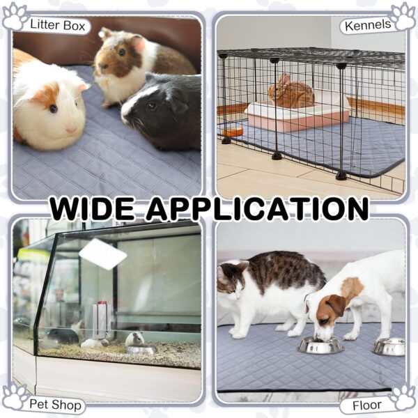 Namalu 4 Pcs Guinea Pig Cage Liners Washable Small Animals Fleece Bedding Absorbent Guinea Pig Accessories Reusable Guinea Pig Pee Pads Non Slip Fleece Cage Liners for Small Animals(14 x 28 Inch) - Image 2
