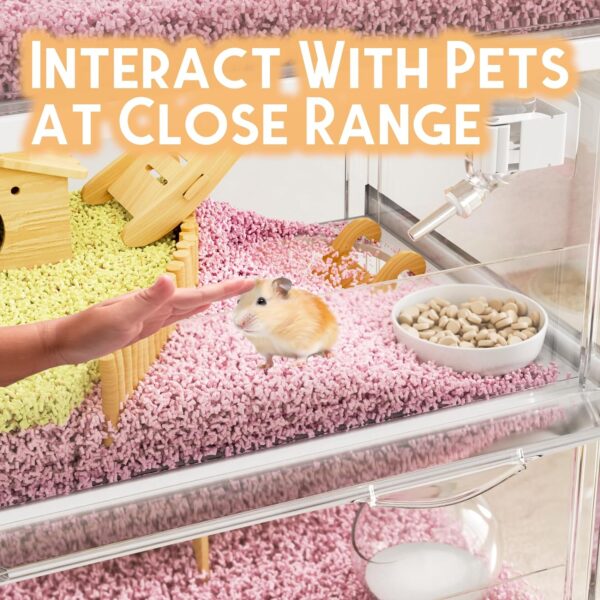 7 in 1 Transparent Hamster Cage,3-Layer Large Hampster Cage with Accessories & Toys, Small Animal Cages Habitat,for Hanster 3.5 Inches for Dwarf Hamsters,Syrian Hamster,Mice,Gerbils(15"*11"*25.1") - Image 6