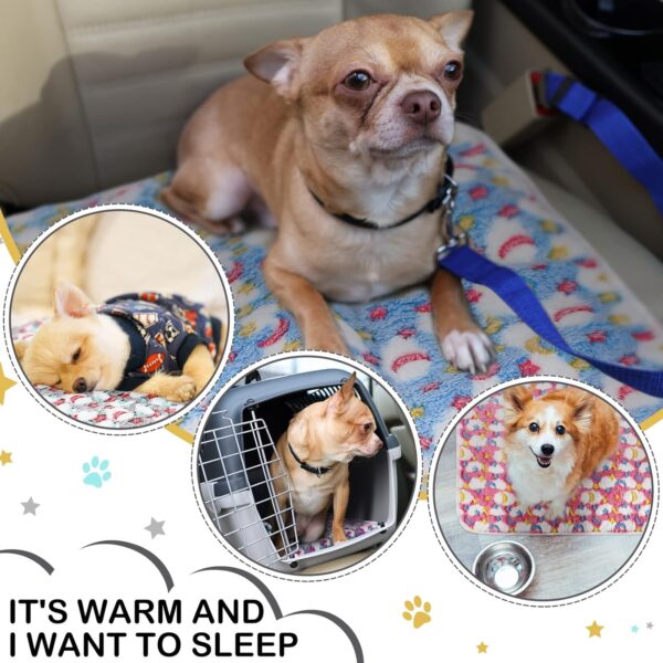 4 Pcs Waterproof Guinea Pig Blankets Washable Small Animal Fleece Bedding Absorbent Guinea Pig Cage Liners Reusable Pet Pee Pad Sleep Mat Pad Cover for Hamster Ferret (Moon Star Pattern, 12 x 12 Inch) - Image 3
