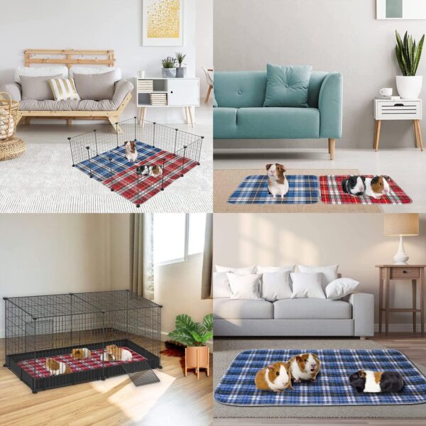 2 Pack Guinea Pig Fleece Cage Liners - 90 x 60 CM, Washable Non-Slip Fast Absorbent Waterproof Small Animals Bedding Pads for Chinchillas Rabbits Hamster Bunny - Image 6