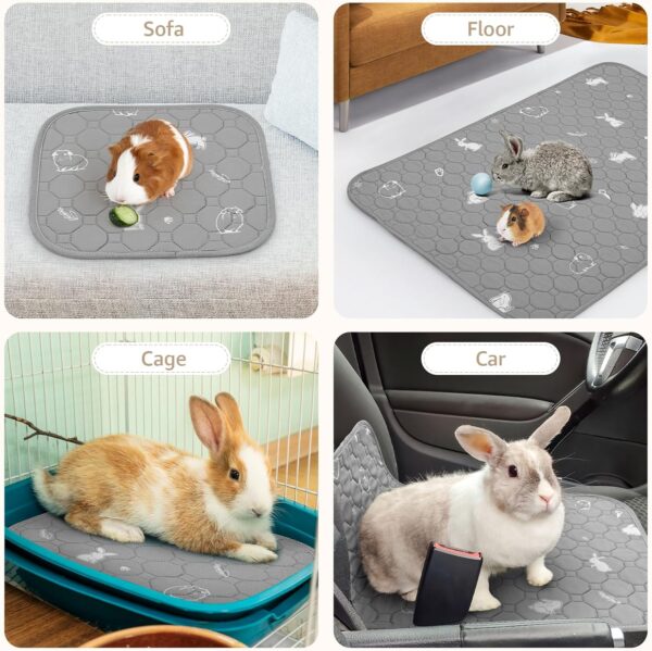 PICK FOR LIFE 2 Packs Guinea Pig Cage Liners Washable Reusable Guinea Pig Pee Pad, Waterproof Fast Absorbent Guinea Pig Mat Non-Slip Bedding for Small Animal Chinchilla Rabbit Hamster Puppy 60x120 cm - Image 7
