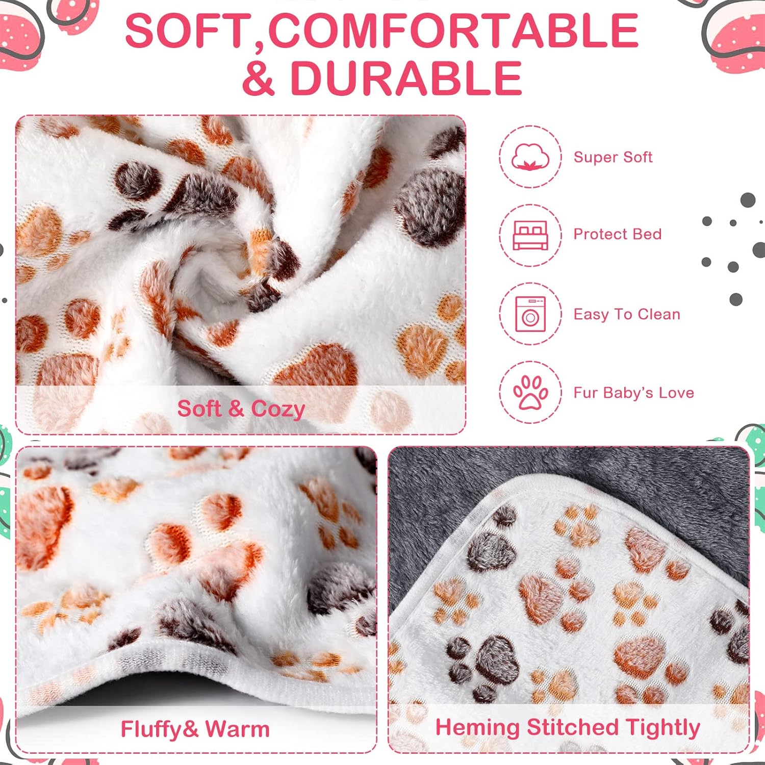 Tudomro 8 Pcs Bulk Waterproof Guinea Pig Blankets Small Animal Flannel Throw Bedding Absorbent Guinea Pig Cage Liners Reusable Pet Pee Pad Sleep Mat Pad Cover for Hamster Rabbit Ferret (14 x 28 Inch) - Image 4