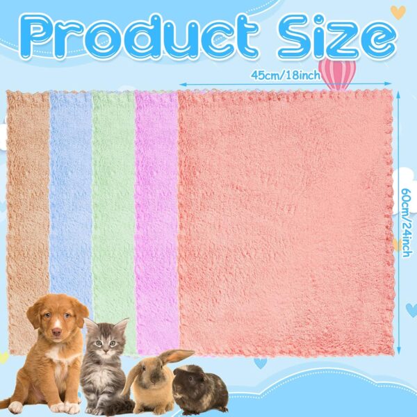 10 Pieces Guinea Pigs Blankets Hamster Fleece Cage Liners Soft Guinea Pig Accessories Small Animal Pet Blanket Sleep Bedding Mats Pet Supplies for Dog Puppy Cat (Mixed Colors, 18 x 24 Inch) - Image 3