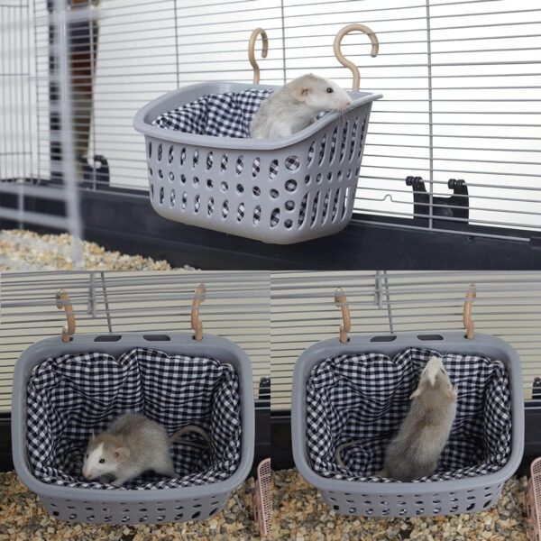 JWShang Rat Hammock for Cage Chew Proof, Rat Warm Bed, Small Animal Hanging Hammock, Rat Cage Accessories for Small Animals Rat, Mouse, Guinea Pig, Chinchilla, Sugar Glider, Ferret (Small) - Image 6