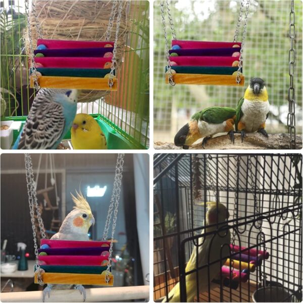 Pet Bird Parrot Parakeet Budgie Cockatiel Cage Hammock Swing Toy - Image 6