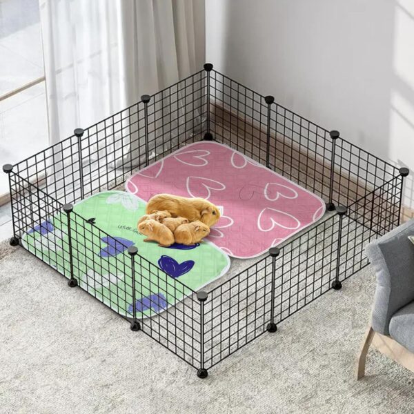 4 Pack Guinea Pig Cage Liner Guinea Pig Bedding Reusable Fast Absorbent Waterproof Puppy Pee Pads Washable Air Dried Pee Mat for Small Animals Pet Cat Chinchillas Hamster Rabbit Bedding 27‘’ x 19‘’ - Image 7