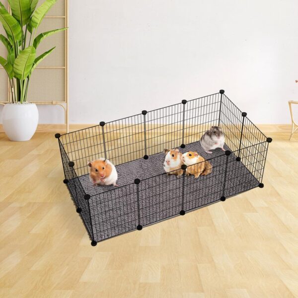 UNIFAMILY Fleece Guinea Pig Cage Liners, Washable Guinea Pig Bedding Pads, Super Absorbent, Waterproof, Reusable Pee Pad for Small Pet Cages (14" X 8.3") (Grey) - Image 6