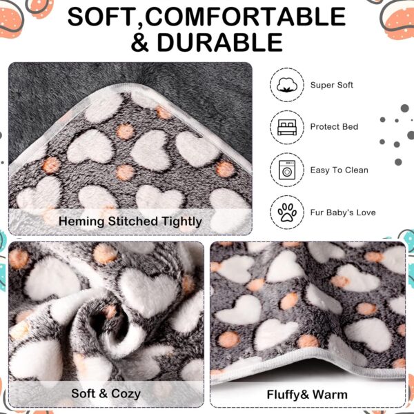Tudomro 8 Pcs Guinea Pig Bedding Cage Liners Bulk Waterproof Blankets Small Animal Flannel Throw Bedding Absorbent Reusable Pet Pee Sleep Mat Pad Cover for Hamster Ferret (Heart,47 x 24 Inch) - Image 6