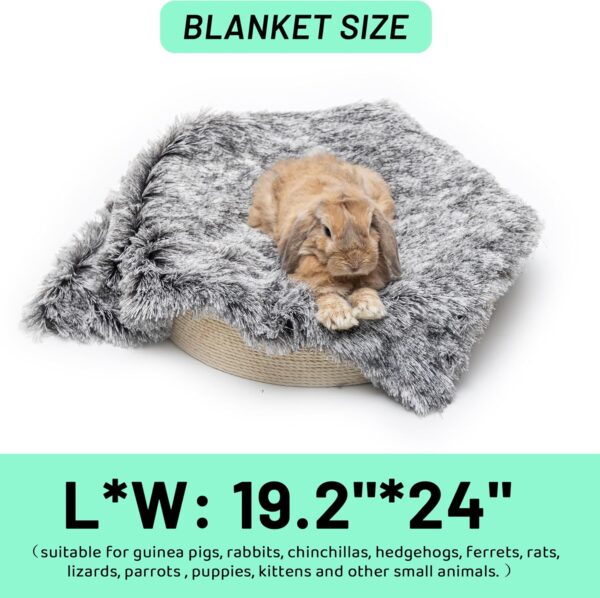 KAYCOWZA Guinea Pig Blankets 4 Pack, Warm Cozy Pet Cage Accessoies for Guinea Pig Hedgehog Rabbit Hamster Chinchilla Ferret Rat Small Animals, Fleece Cage Liners Bedding Mat Washable for Cold Weather - Image 2