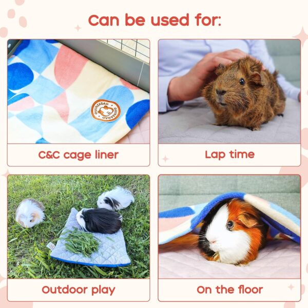 GuineaDad Premium Liner - Rainy Day Fleece Guinea Pig Bedding - Ultra-Plush Reusable Guinea Pig Cage Liner - AirCell Technology - Extra Absorbent Bamboo Pet Supplies - Waterproof Bottom - 2x4 C&C - Image 5