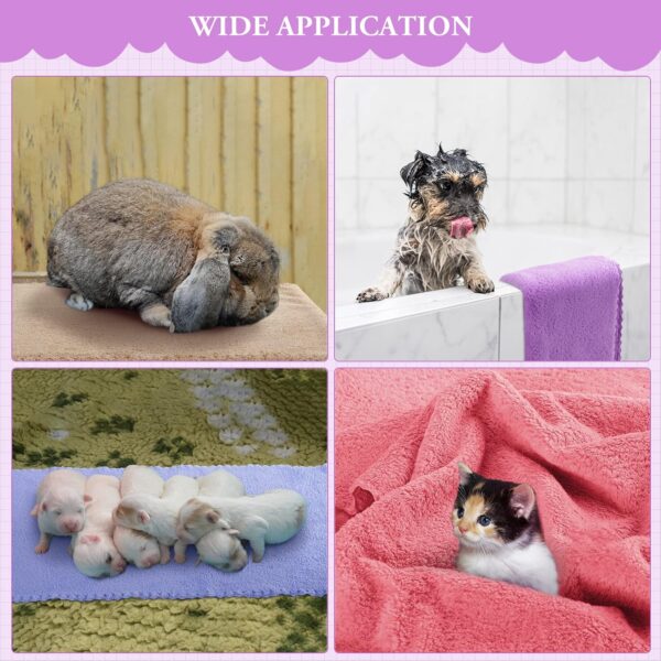 10 Pieces Guinea Pigs Blankets Hamster Fleece Cage Liners Soft Guinea Pig Accessories Small Animal Pet Blanket Sleep Bedding Mats Pet Supplies for Dog Puppy Cat (Mixed Colors,13.8 x 29.5 Inch) - Image 6