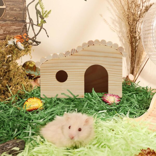 DiiWmme Guinea Pig Hideout Wooden Hamster House,Wooden Guinea Pig House Small Pet House Habitats,Rabbit Cage Accessory with Windows Wooden House for Rabbits - Image 3