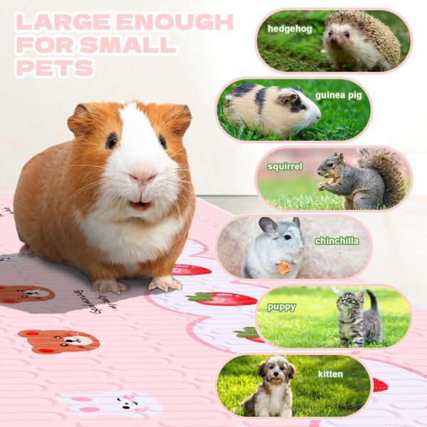 4 Pcs Guinea Pig Bedding, Washable Guinea Pig Cage Liner,Reusable Rabbit Bedding Waterproof Guinea Pig Pee Pads, Absorbent Guinea Pig Bedding for Small Animals Hamster Rabbit Squirrel Cage（ Bear - Image 4