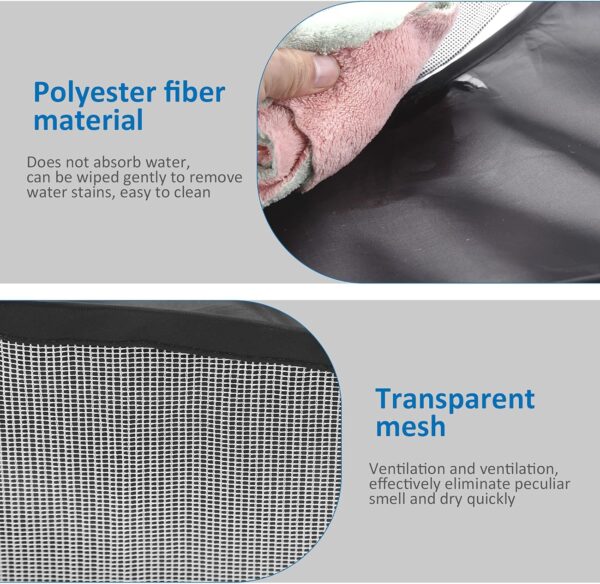 Small Animal Playpen Foldable Pet Tent Fence Cage with Zippered Cover Breathable Transparent Pop Up Pet Exercise Pen for Guinea Pig Rabbits Hamster Chinchillas Hedgehogs Kitten Puppy (Black) - Image 3