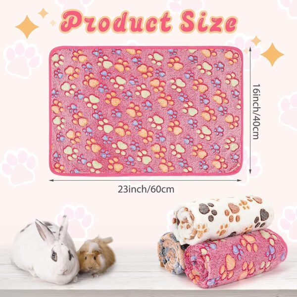 HYLYUN Waterproof Guinea Pig Blankets, 3 Pack Washable Small Animal Fleece Cage Liners Pet Soft Sleep Mat Cover Warm Flannel Throw for Hamster Rabbit Chinchilla Hedgehog Ferret (60 * 40cm) - Image 2