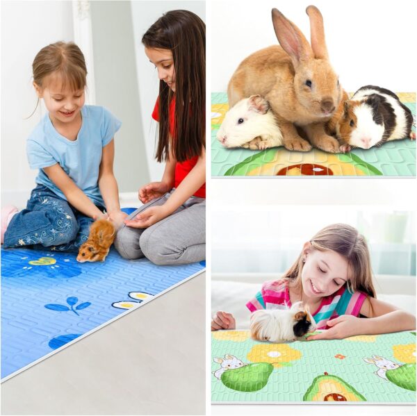 4 Pcs Guinea Pig Bedding, Reusable Washable Guinea Pig Cage Liner, Rabbit Bedding Waterproof Guinea Pig Pee Pads, Absorbent Guinea Pig Bedding for Small Animals Hamster Rabbit Squirrel 47" L x 24" W - Image 6