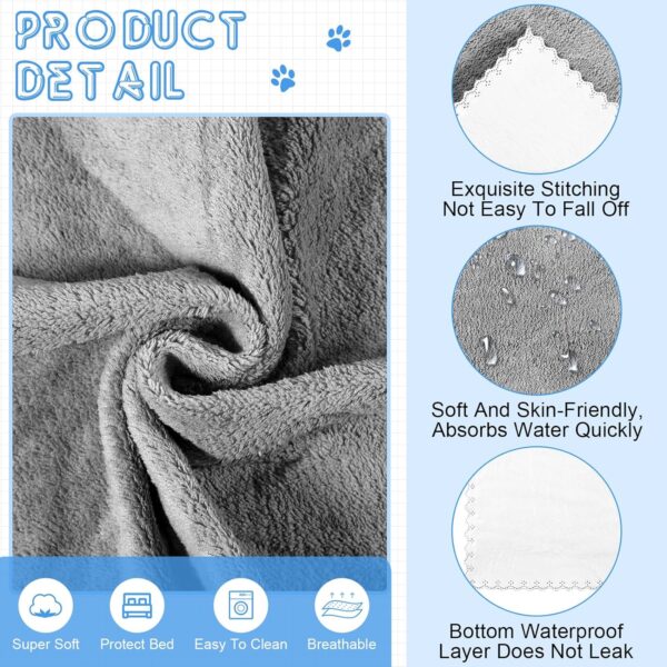 Panelee 10 Pcs Waterproof Guinea Pig Blankets Washable Small Animal Pee Pad Pet Blanket Sleep Bedding Mats Absorbent Guinea Pig Cage Liner Reusable Pet Sleep Mat Pad Cover (Gray,18 x 24 Inch) - Image 3