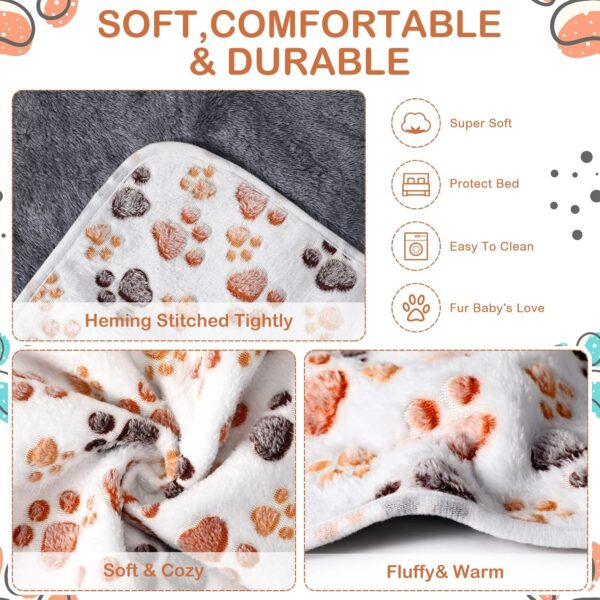 4 Pcs Waterproof Guinea Pig Blankets Washable Small Animal Fleece Bedding Absorbent Guinea Pig Cage Liners Reusable Pet Pee Pad Sleep Mat Pad Cover for Hamster Ferret (Paw Print, 28 x 56 Inch) - Image 3