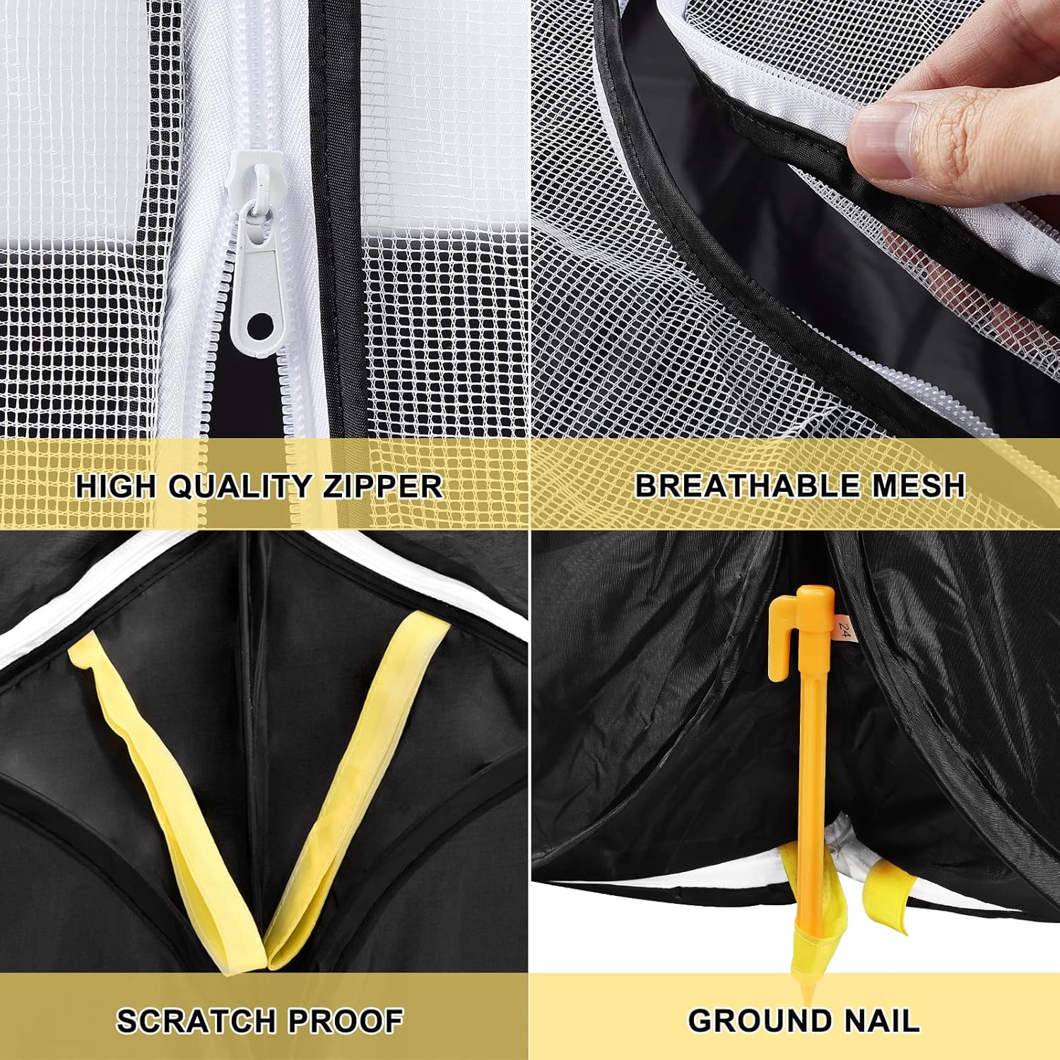 Coolty Small Animals Playpen, Pop up Large Exercise Pen Cage Yard Movable Chicken Yard Fence Playground for Puppy Kitten Rabbits Duck Hens - Image 7