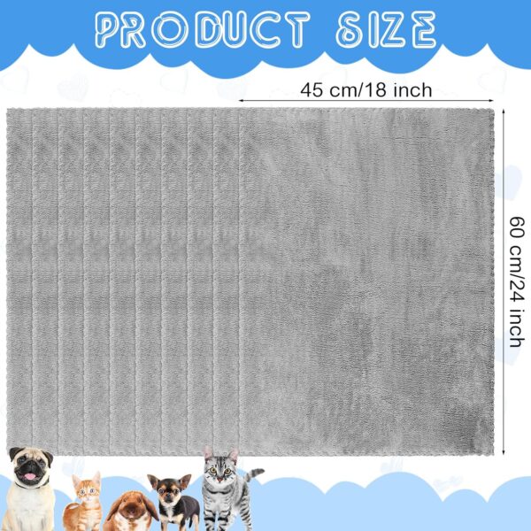 Panelee 10 Pcs Waterproof Guinea Pig Blankets Washable Small Animal Pee Pad Pet Blanket Sleep Bedding Mats Absorbent Guinea Pig Cage Liner Reusable Pet Sleep Mat Pad Cover (Gray,18 x 24 Inch) - Image 2