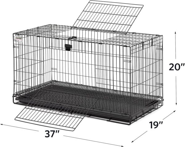 Midwest Homes for Pets Wabbitat Folding Rabbit Cage, 93.98 cm (37-Inch) Long, Includes 1.27 cm (1/2-inch) Floor Grid and removable plastic tray, Black, Model 157 - Image 3