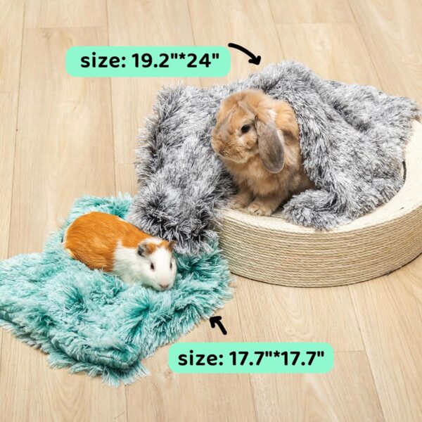 KAYCOWZA Guinea Pig Blankets 4 Pack, Warm Cozy Pet Cage Accessoies for Guinea Pig Hedgehog Rabbit Hamster Chinchilla Ferret Rat Small Animals, Fleece Cage Liners Bedding Mat Washable for Cold Weather - Image 4