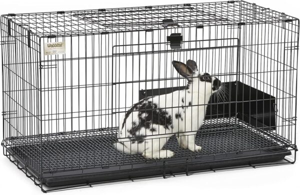 Midwest Homes for Pets Wabbitat Folding Rabbit Cage, 93.98 cm (37-Inch) Long, Includes 1.27 cm (1/2-inch) Floor Grid and removable plastic tray, Black, Model 157 - Image 9