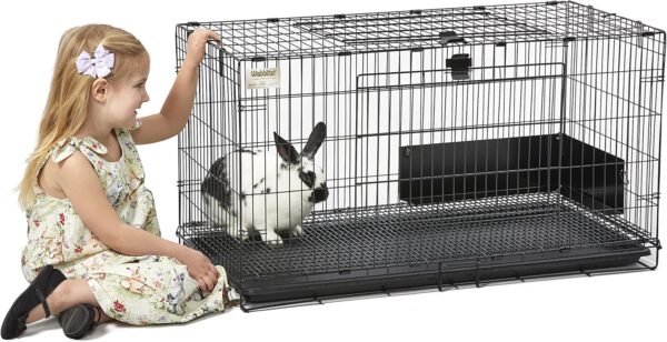 Midwest Homes for Pets Wabbitat Folding Rabbit Cage, 93.98 cm (37-Inch) Long, Includes 1.27 cm (1/2-inch) Floor Grid and removable plastic tray, Black, Model 157 - Image 8