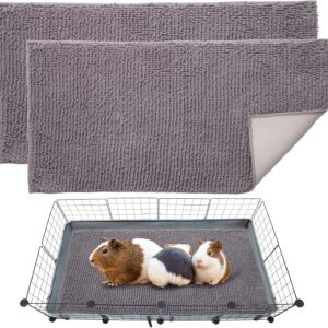 DZWLKJ Guinea Pig Fleece Bedding Cage Liners, 28X 56 Inch(Pack of 2) Blanket for Cage, Pee Pads Washable Also for Chinchilla, Ferret, Hedgehog, Hamster, Rabbit, Rat, Bunny and Other Small Animal Cage