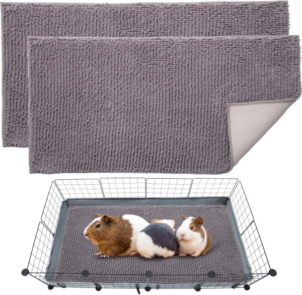 DZWLKJ Guinea Pig Fleece Bedding Cage Liners, 28X 56 Inch(Pack of 2) Blanket for Cage, Pee Pads Washable Also for Chinchilla, Ferret, Hedgehog, Hamster, Rabbit, Rat, Bunny and Other Small Animal Cage