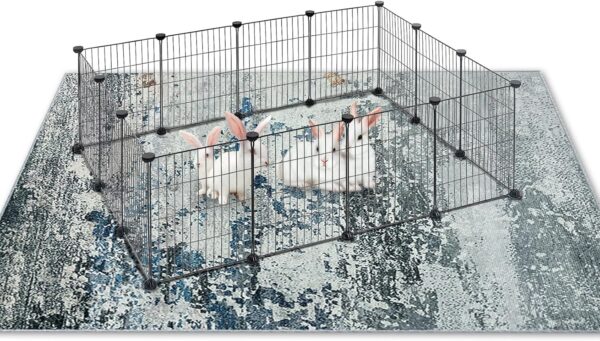 Fhiny Rabbit Cage Liners, 90" x 62" Washable Reusable Bunny Bedding Rabbit Floor Mats Pets Dog Whelping Pads with Anti Slip Bottom Pet Cage Liner for Punnies Chinchillas Cats Ferrets (Seaside Style-2)