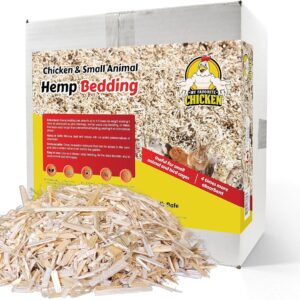 Hemp Bedding for Chicken Coop, Small Animal Litter for Guinea Pig, Hamster, Bunny Rabbit, Snake, Ferret, Tortoise, Rat and More - Pine Wood Shavings Alternative for Chickens and Poultry (10lb)