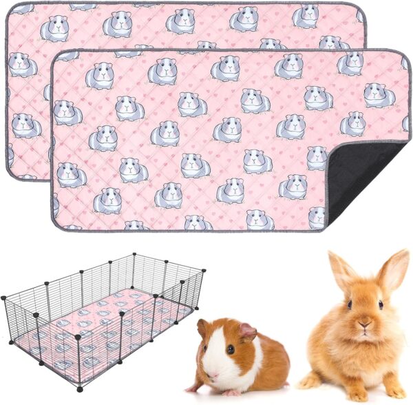 PStarDMoon Guinea Pig Cage Liners Waterproof Guinea Pig Pee Pads, Digital Print Washable Reusable & Anti Slip Guinea Pig Bedding Fast and Super Absorb Water for Small Animals Rabbit Hamster Rat